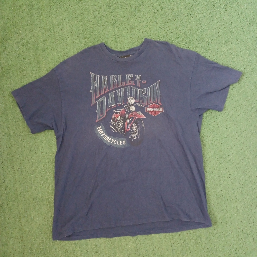 Harley-Davidson Blue Graphic T-Shirt for Men